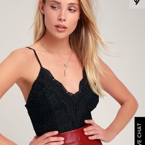 Lulu’s Party All Night Black Lace Bodysuit